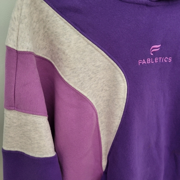 Fabletics Forever Fleece Hoodie Sweatshirt Cozy Medium Purple Athleisure Pocket - Picture 3 of 12